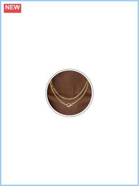14k Gold Plated Layered Chain Necklace for Women Cuban Extender
